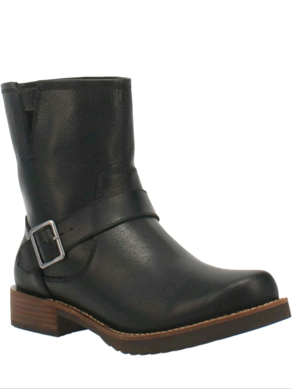 Dingo Casey Black Leather Moto Boots with Buckle Size 6